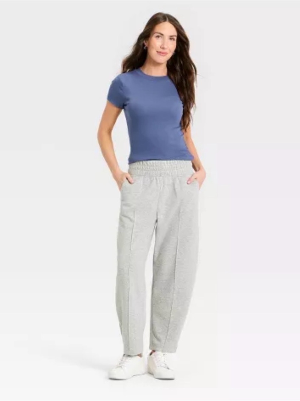 NWOT - A New Day Barrel Leg Crop Sweatpants with Moto Seams - Size Medium